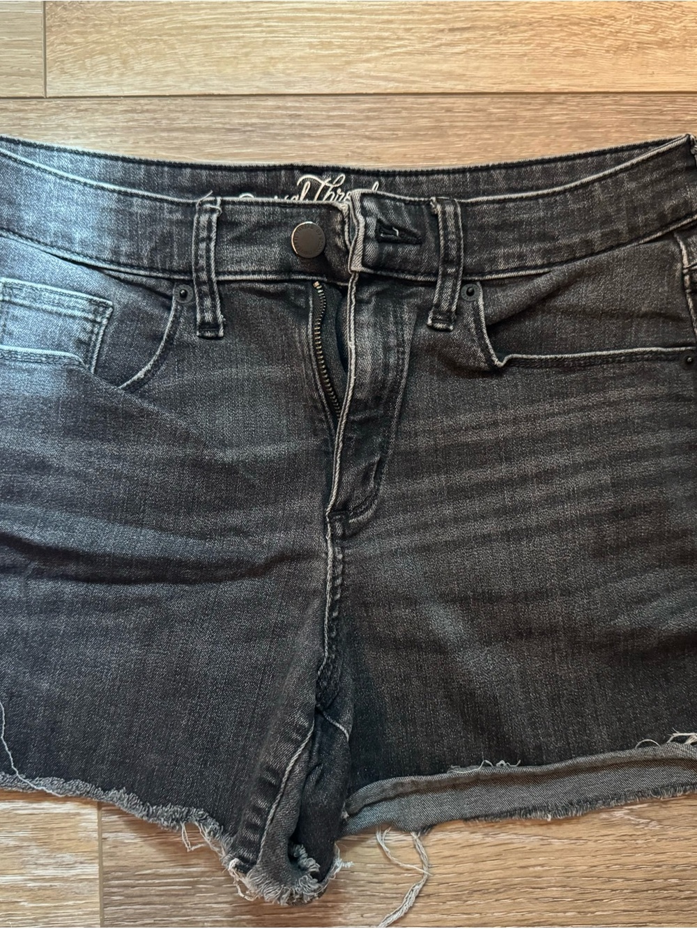 2010s Universal Thread Black Frayed Denim Shorts